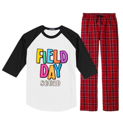 Field Fun Day Squad School Trip Vibes Teachers Gift Raglan Sleeve Pajama Set