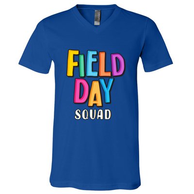 Field Fun Day Squad School Trip Vibes Teachers Gift V-Neck T-Shirt