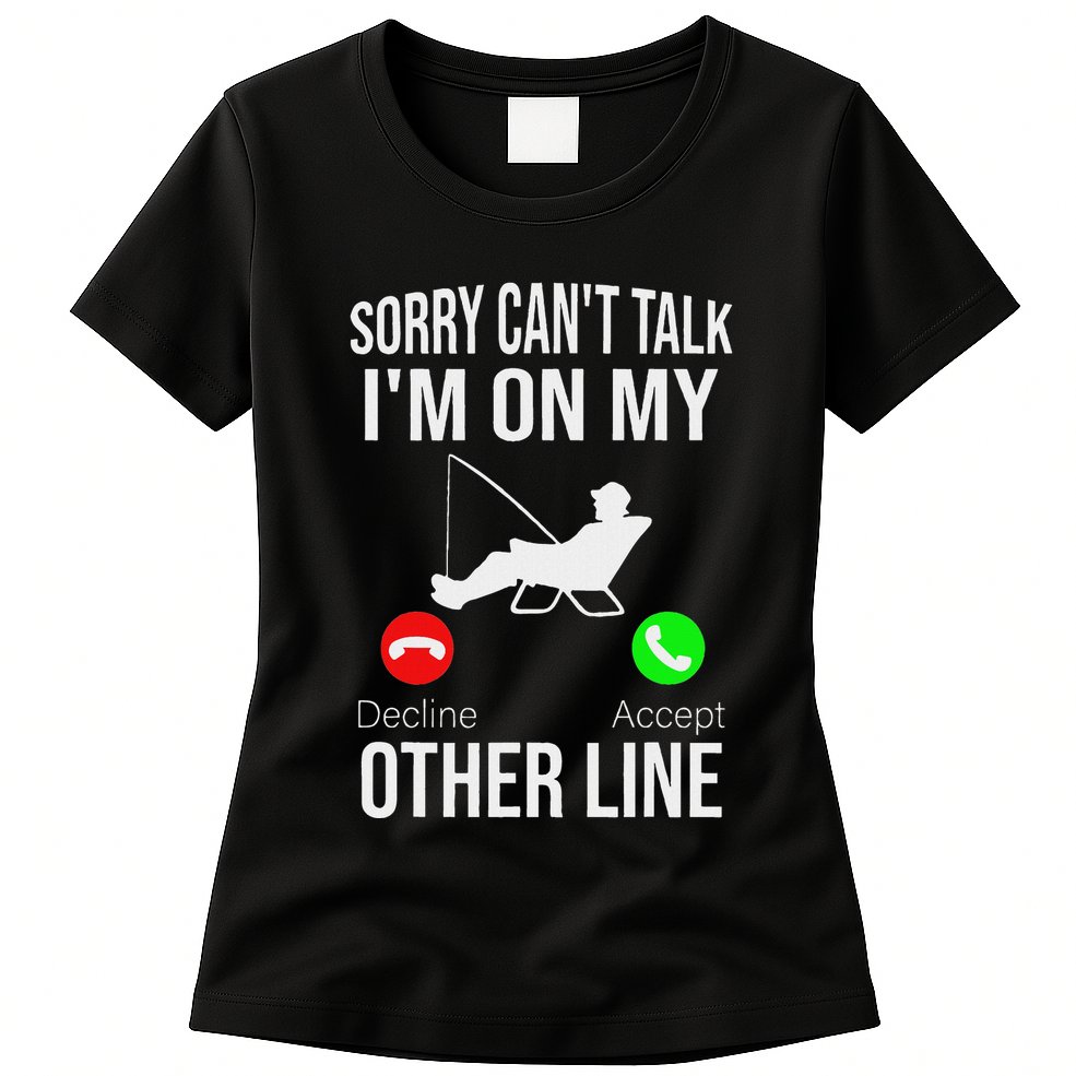 Funny Fishing Dad Funny Reel Cool Fish Bass Fishing Womens T-Shirt