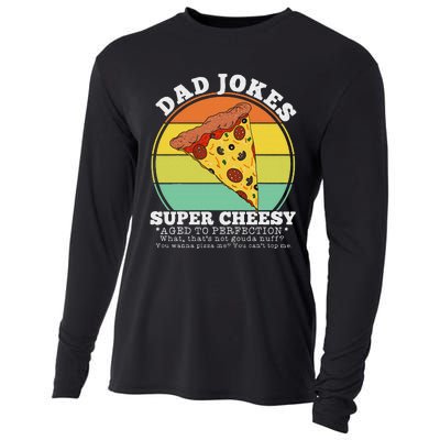 Funny FatherS Day Cheesy Dad Joke Pizza Cooling Performance Long Sleeve Crew