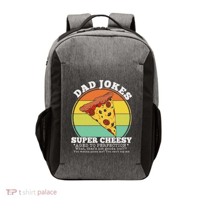 Funny FatherS Day Cheesy Dad Joke Pizza Vector Backpack