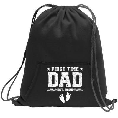 First FatherS Day First Time Dad Est. 2025 Dadtobe Sweatshirt Cinch Pack Bag