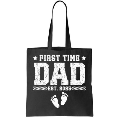 First FatherS Day First Time Dad Est. 2025 Dadtobe Tote Bag