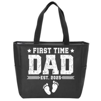 First FatherS Day First Time Dad Est. 2025 Dadtobe Zip Tote Bag