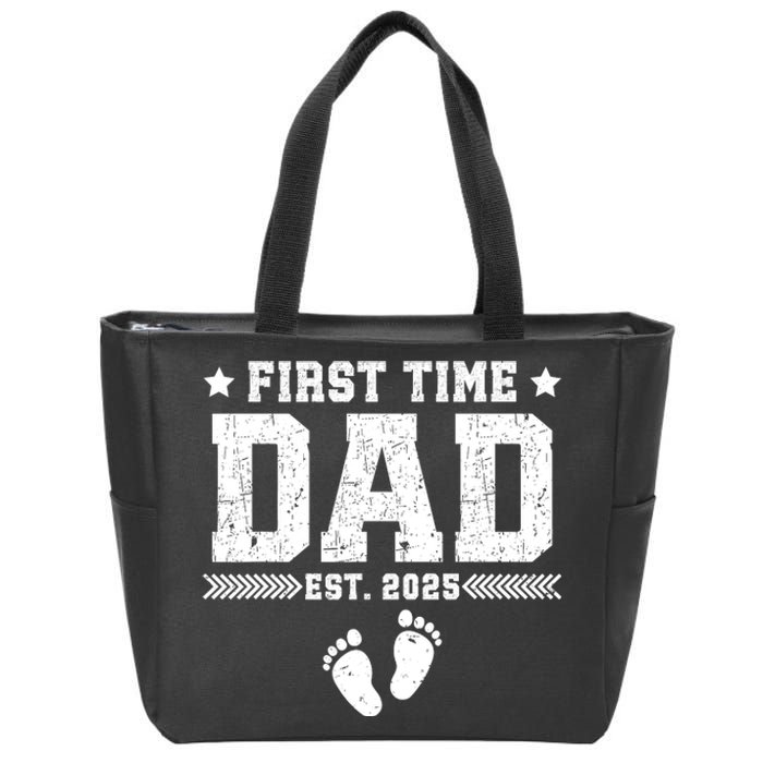 First FatherS Day First Time Dad Est. 2025 Dadtobe Zip Tote Bag