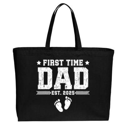 First FatherS Day First Time Dad Est. 2025 Dadtobe Cotton Canvas Jumbo Tote