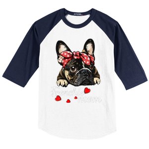 Funny Frenchie Dog Mom French Bulldog Mom Love Mothers Day Baseball Sleeve Shirt