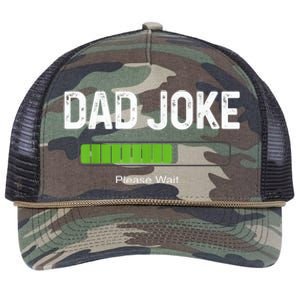 Funny Fathers Day Dad Joke Loading Please Wait Father Humor Funny Gift Retro Rope Trucker Hat Cap