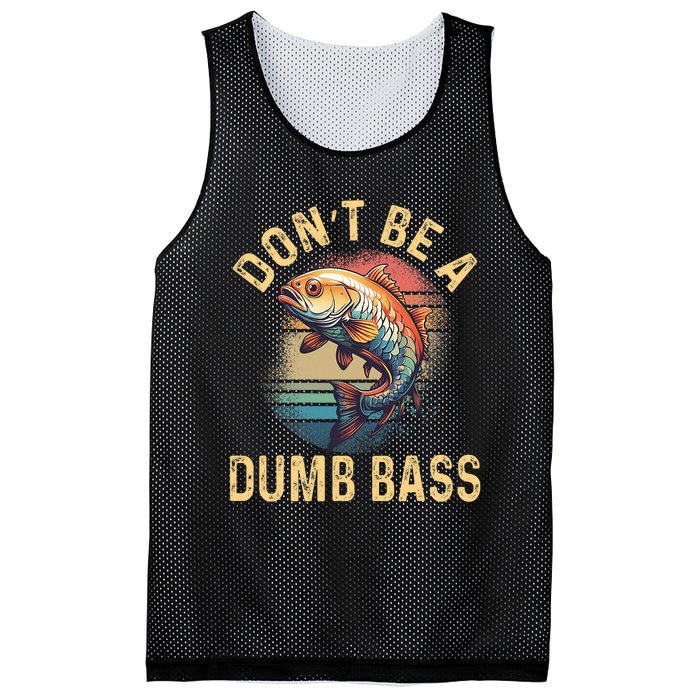 Funny Fishing DonT Be A Dumb Bass Vintage Retro Mesh Reversible Basketball Jersey Tank