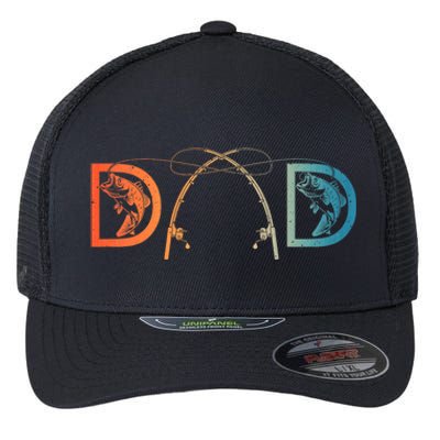 Funny Fishing Dad Art For Dad Fathers Day Fishing Lover Flexfit Unipanel Trucker Cap