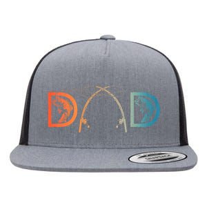 Funny Fishing Dad Art For Dad Fathers Day Fishing Lover Flat Bill Trucker Hat