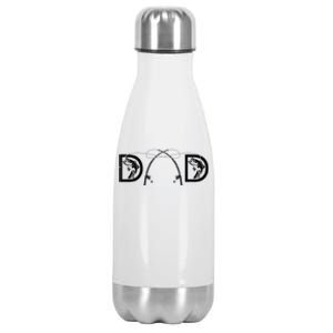 Funny Fishing Dad Art For Dad Fathers Day Fishing Lover Stainless Steel Insulated Water Bottle