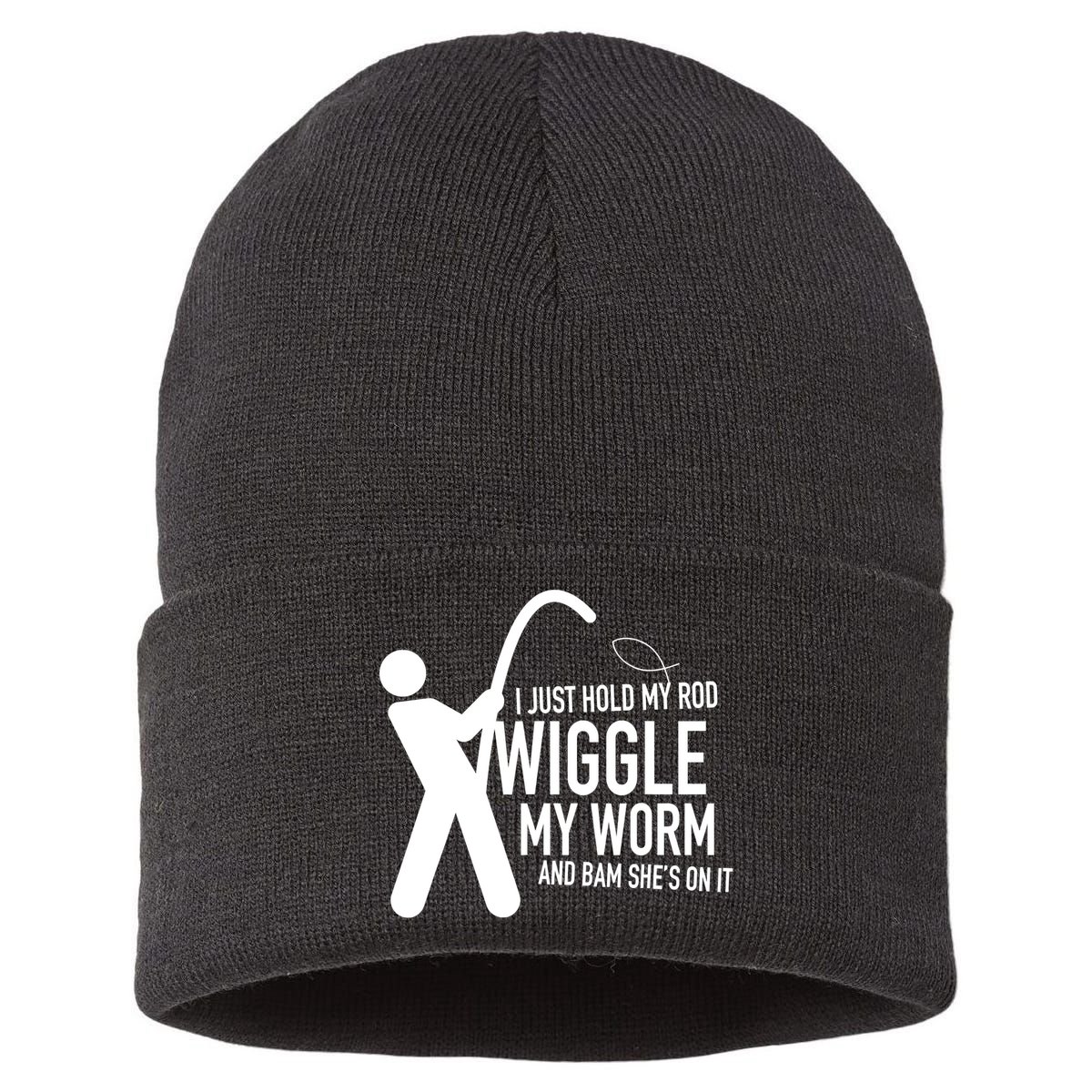 Funny Fishing Dirty Sexual Humor Sustainable Knit Beanie