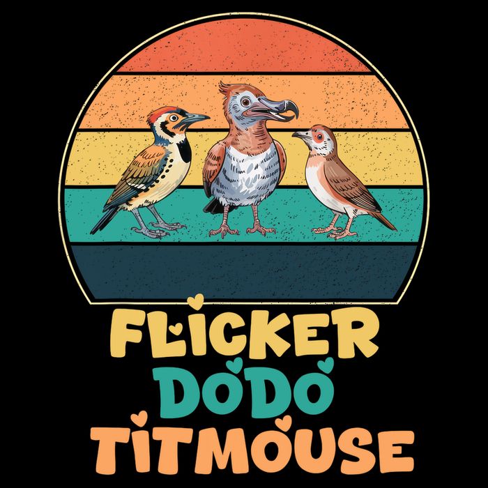 Funny Flicker Dodo Titmouse Bird Watch Nature Lover  7-Panel Snapback Hat