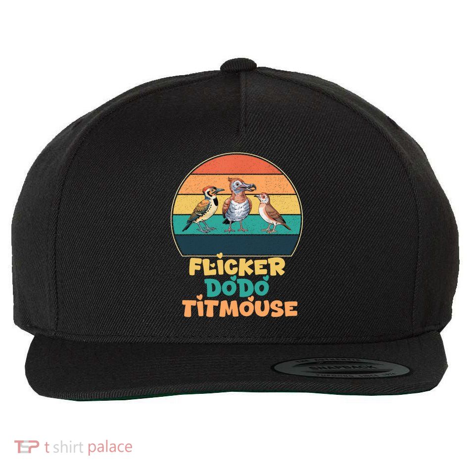 Funny Flicker Dodo Titmouse Bird Watch Nature Lover  Wool Snapback Cap