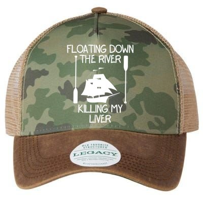 Funny Floating Down The River Killing My Liver Adventurers Gift Legacy Tie Dye Trucker Hat