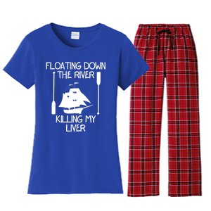 Funny Floating Down The River Killing My Liver Adventurers Gift Women's Flannel Pajama Set