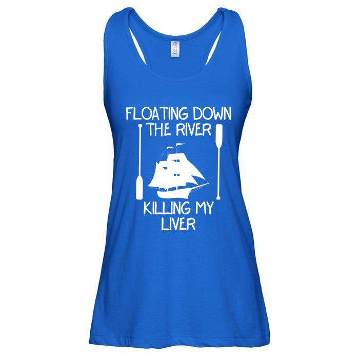 Funny Floating Down The River Killing My Liver Adventurers Gift Ladies Essential Flowy Tank