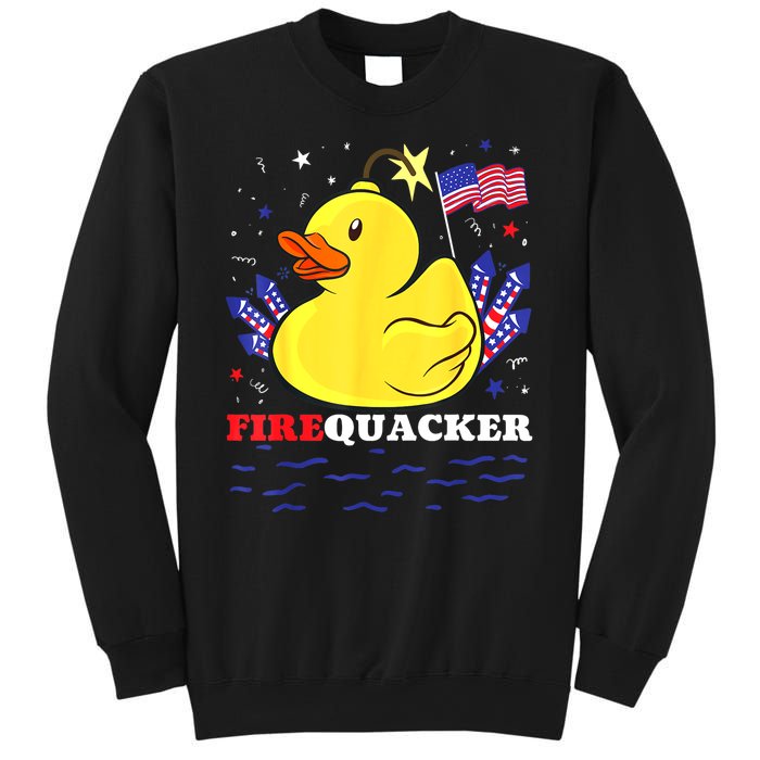 Funny Firecracker Duck 4th Of July Patriotic Day Usa Flag Gift Sweatshirt