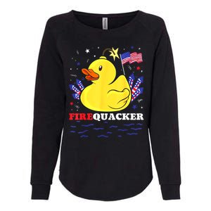 Funny Firecracker Duck 4th Of July Patriotic Day Usa Flag Gift Womens California Wash Sweatshirt