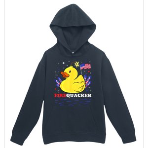 Funny Firecracker Duck 4th Of July Patriotic Day Usa Flag Gift Urban Pullover Hoodie