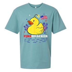 Funny Firecracker Duck 4th Of July Patriotic Day Usa Flag Gift Sueded Cloud Jersey T-Shirt