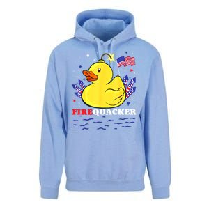 Funny Firecracker Duck 4th Of July Patriotic Day Usa Flag Gift Unisex Surf Hoodie