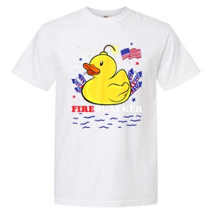 Funny Firecracker Duck 4th Of July Patriotic Day Usa Flag Gift Garment-Dyed Heavyweight T-Shirt