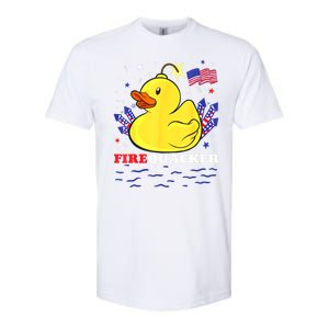 Funny Firecracker Duck 4th Of July Patriotic Day Usa Flag Gift Softstyle CVC T-Shirt