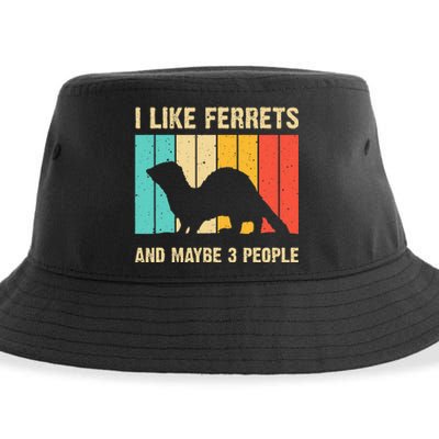 Funny Ferret Design For Men Women Ferret Lover Introvert Sustainable Bucket Hat