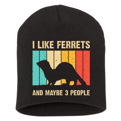 Funny Ferret Design For Men Women Ferret Lover Introvert Short Acrylic Beanie