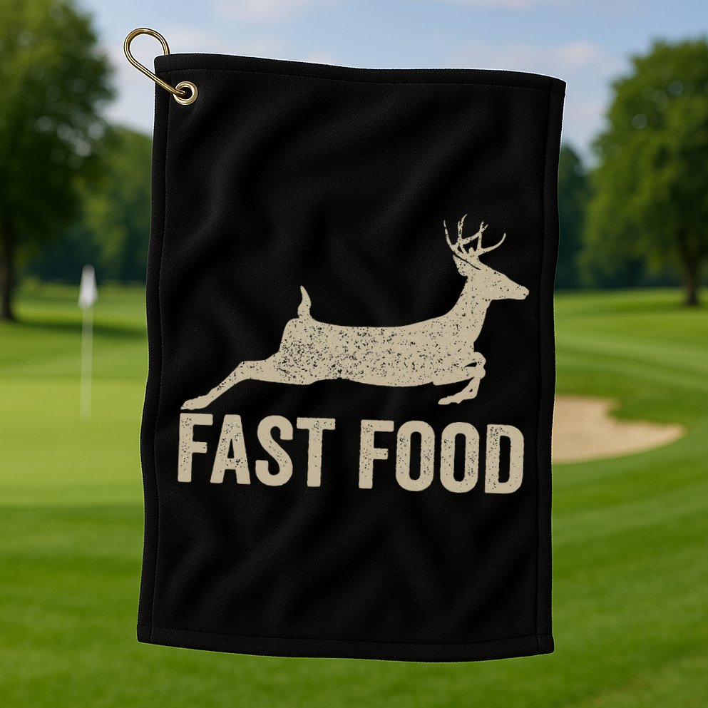 Fast Food Deer Hunter Hunting Golf Towel