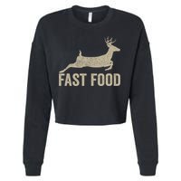 Fast Food Deer Hunter Hunting Cropped Pullover Crew