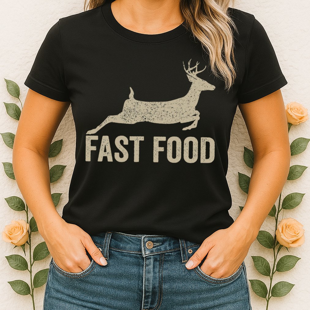 Fast Food Deer Hunter Hunting Womens T-Shirt