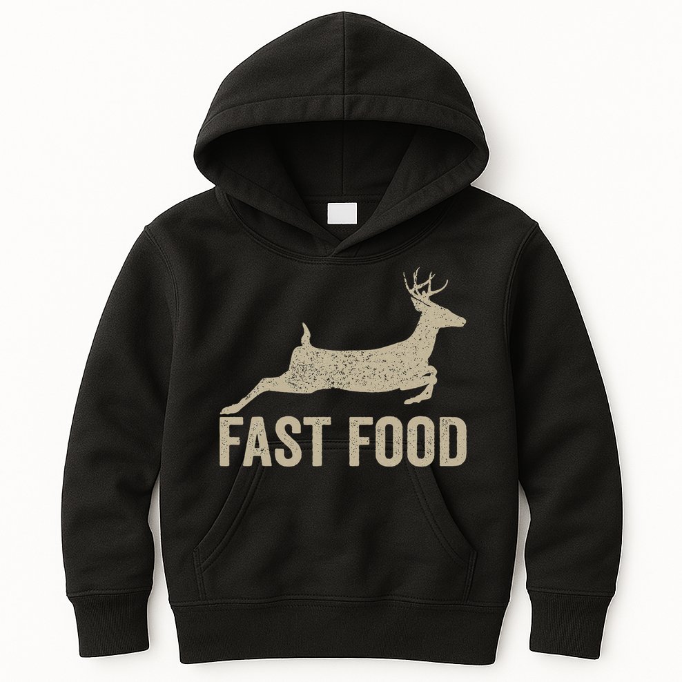 Fast Food Deer Hunter Hunting Kids Hoodie