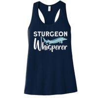 Funny Fishing Design Women Sturgeon Fishing Lovers Women's Racerback Tank