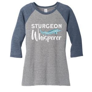 Funny Fishing Design Women Sturgeon Fishing Lovers Women's Tri-Blend 3/4-Sleeve Raglan Shirt