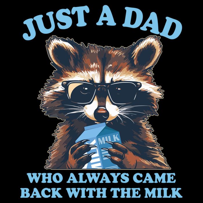 Funny Fathers Day Just A Dad Who Always Came Back With The Milk Raccoon 16 in Basic Backpack