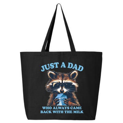 Funny Fathers Day Just A Dad Who Always Came Back With The Milk Raccoon 25L Jumbo Tote