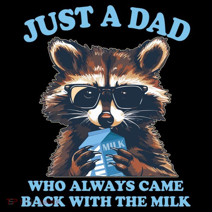 Funny Fathers Day Just A Dad Who Always Came Back With The Milk Raccoon Zip Tote Bag