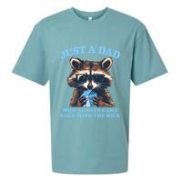 Funny Fathers Day Just A Dad Who Always Came Back With The Milk Raccoon Sueded Cloud Jersey T-Shirt