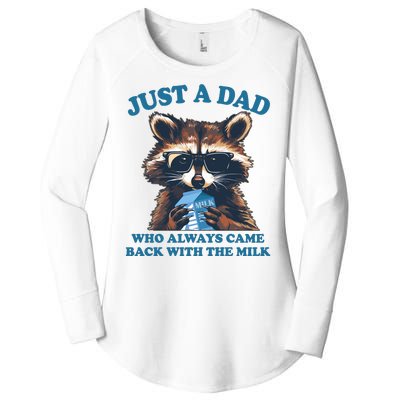 Funny Fathers Day Just A Dad Who Always Came Back With The Milk Raccoon Women's Perfect Tri Tunic Long Sleeve Shirt