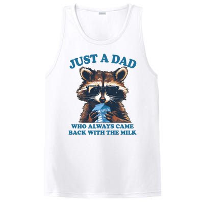 Funny Fathers Day Just A Dad Who Always Came Back With The Milk Raccoon PosiCharge Competitor Tank