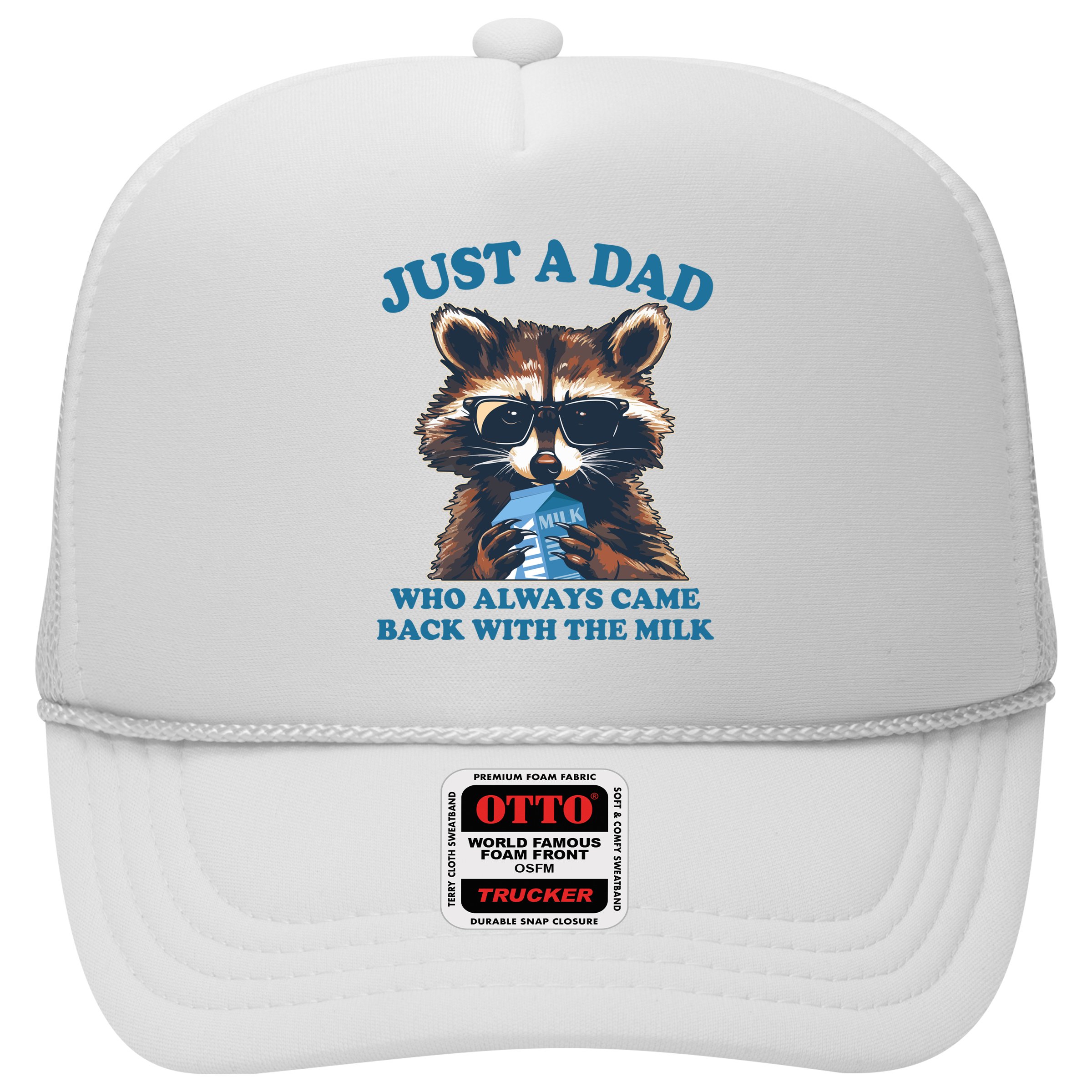 Funny Fathers Day Just A Dad Who Always Came Back With The Milk Raccoon Hat