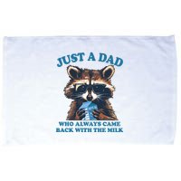 Funny Fathers Day Just A Dad Who Always Came Back With The Milk Raccoon Microfiber Hand Towel