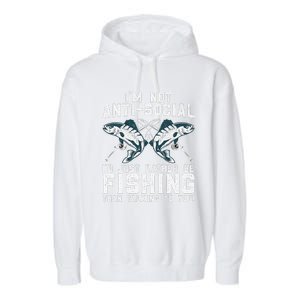 Funny Fishing Design For Fisherman Fishing Lover Garment-Dyed Fleece Hoodie