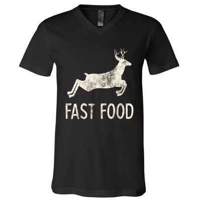 Fast Food Deer Rude Offensive Gifts For Hunters V-Neck T-Shirt