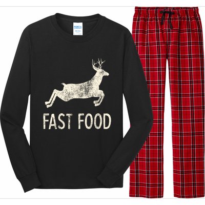 Fast Food Deer Rude Offensive Gifts For Hunters Long Sleeve Pajama Set