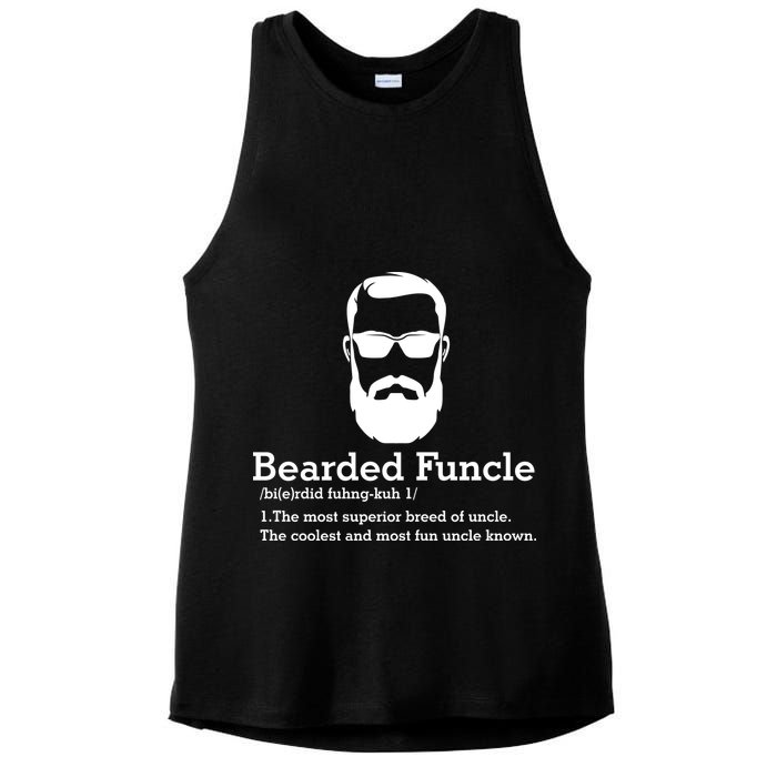 Funny Funcle Definition, Bearded Funcle Tee , Funcle , Beard Lover , Fun Uncle Ladies PosiCharge Tri-Blend Wicking Tank