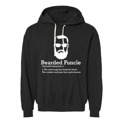 Funny Funcle Definition, Bearded Funcle Tee , Funcle , Beard Lover , Fun Uncle Garment-Dyed Fleece Hoodie